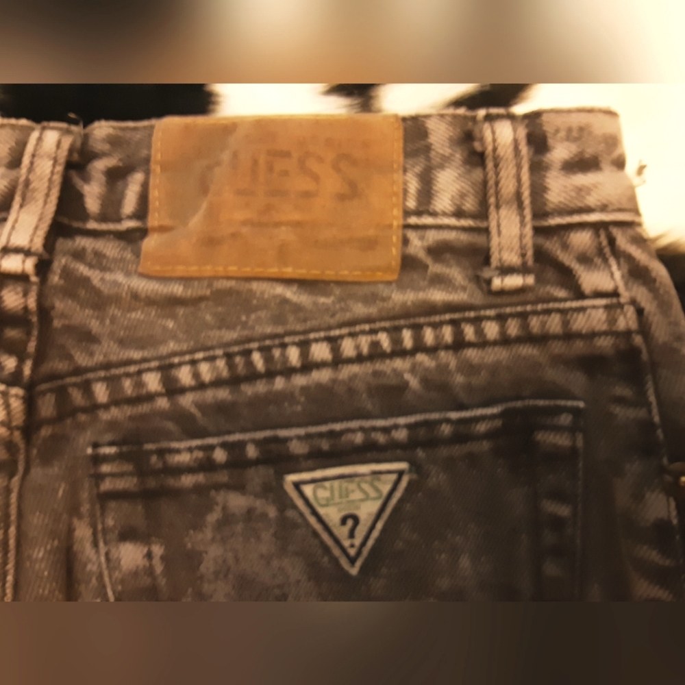 Black stone-washed American made vintage Guess jeans